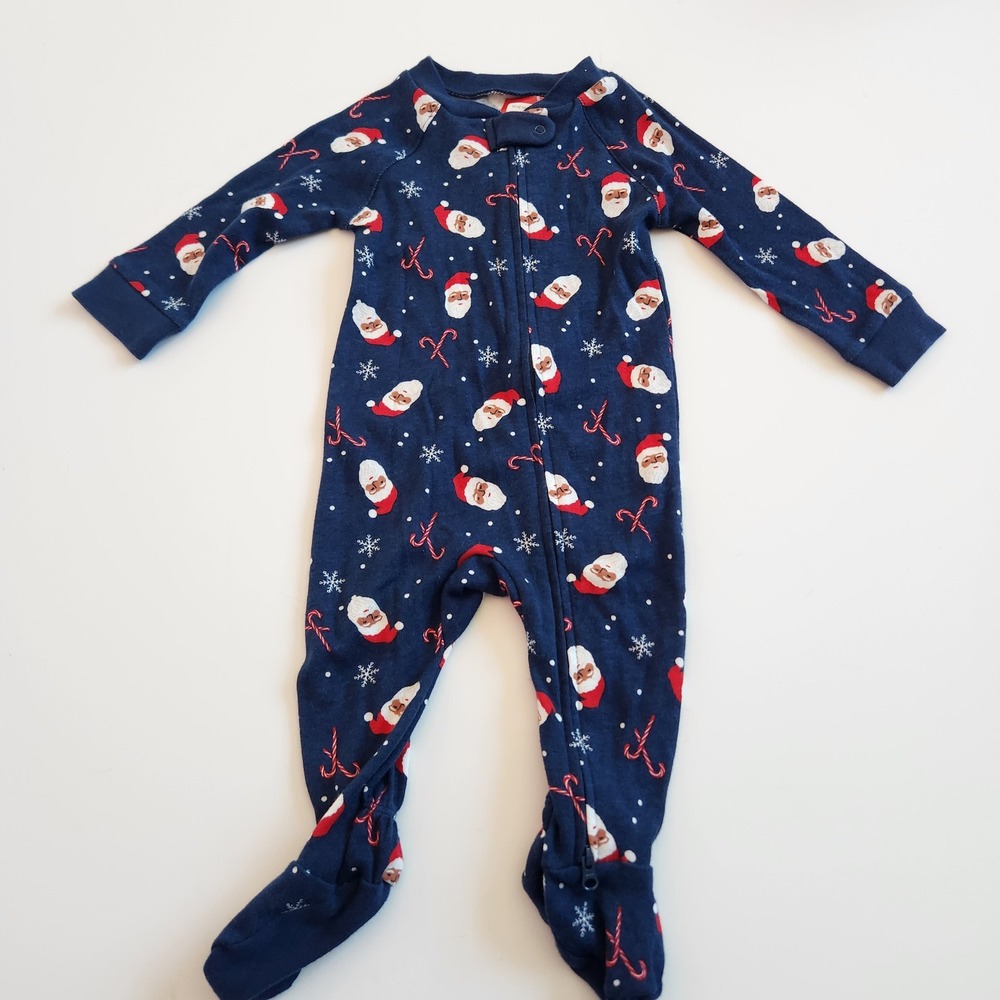 Baby Sleep N Play Pajamas Christmas Santa Candy Cane‎ Snowflake 3M-6M NWT
